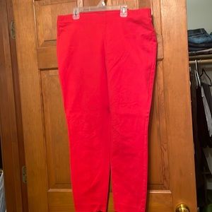Make a statement with these red crop slacks!